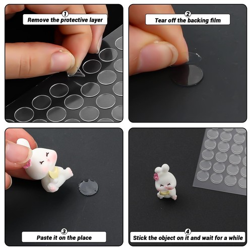 500Pcs Double Sided Sticky Dots, Round Clear Museum Putty Tape Removable Stic... - Picture 4 of 7