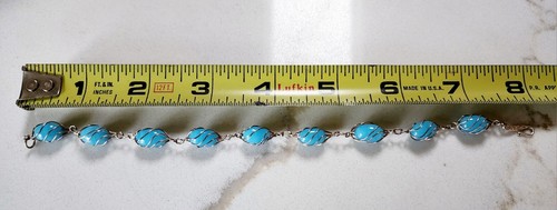 Signed HC Bracelet 800 Silver Blue Stones - Picture 3 of 3