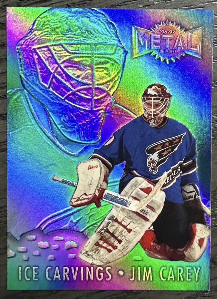 1996 96-97 FLEER METAL UNIVERSE ICE CARVINGS SUPER POWER CAPITALS JIM CAREY #3