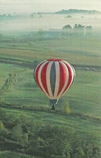 Hot-Air Ballooning over the Connecticut Landscape --POSTCARD