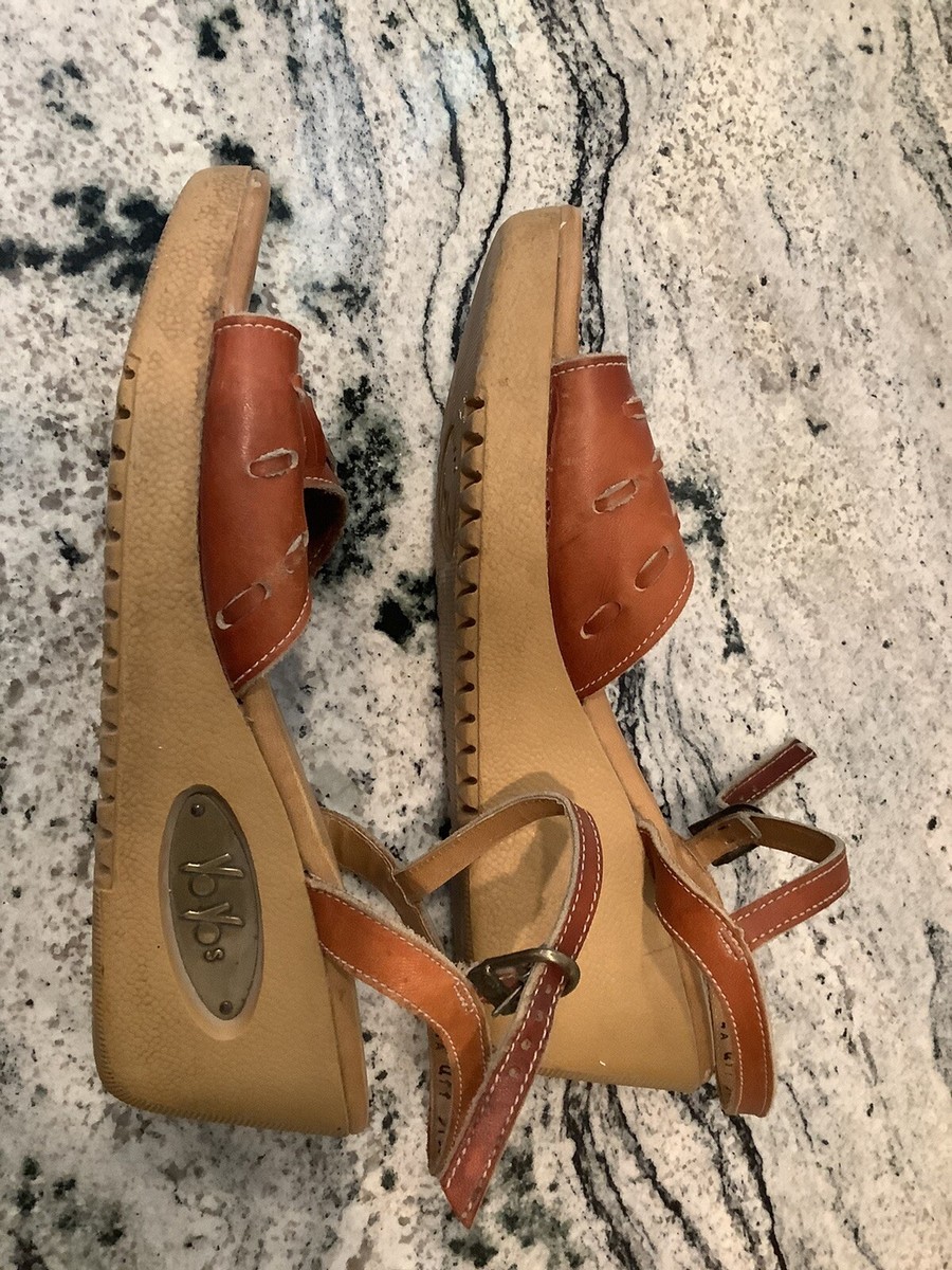 Vintage 80's Boho Yo-Yo's Women's Sandals Hippy 9 N Brown Vintage 80's Boho Yo-Yo's Women's Sandals Hippy 9 N Brown