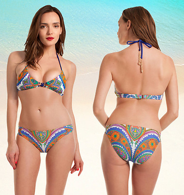 Midnight////Lemon Love Trina Turk Womens Underwire Triangle Hipster Bikini Swimsuit Top 10
