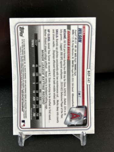 Bowman Chrome Prospects Will Wilson Los Angeles Angels 2020 #BCP-147 - Imagen 2 de 2
