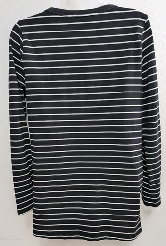 Large Shirt/Tunic Zip Striped Long Sleeve 38 X 26 Stretch By Merona - Picture 3 of 10