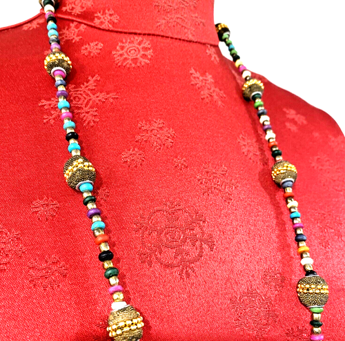 Collar Boho Cuentas Lazo Único Cuentas Multicolor Festival Suroeste Elegante - Imagen 3 de 6