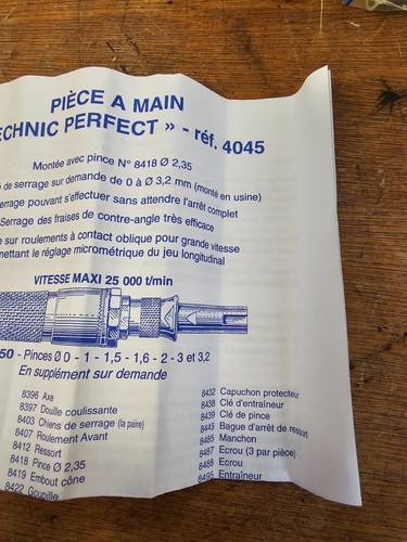 Techdent Handpiece #4045 Automatic handpiece Technic Perfect 25000rpm Collet 235 - Picture 8 of 24