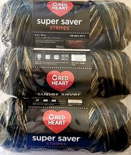 Red Heart Super Saver Camouflage 5 oz 236 yds 100 Acrylic Worsted Yarn 3 Pack