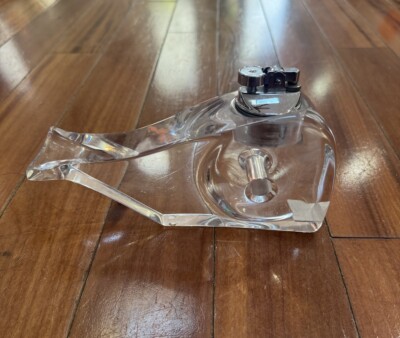 Vintage Lucite Table Lighter Mid Century Modern acrylic whale paperweight 