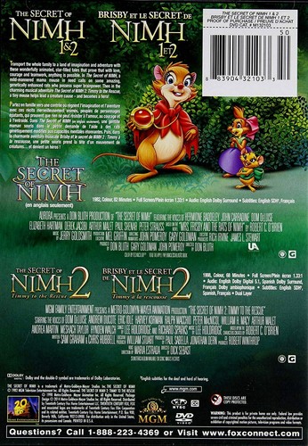 The Secret of Nimh 1 & 2 - Double Feature -- New 2 Disc DVD set - Picture 2 of 2