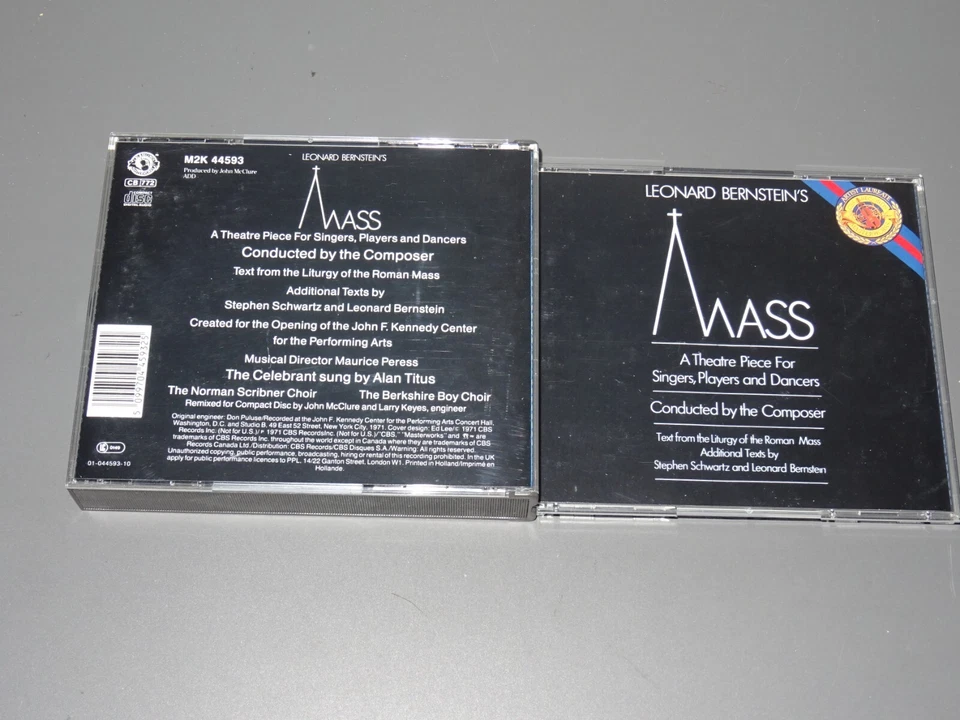 BERNSTEIN - MASS / CBS-MASTERWORKS 2-CD-BOX 1989 (CD'S MINT-)