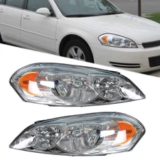 Headlights Assembly For Chevrolet Impala 2006-2013 Headlamp Chrome Housing RH&LH