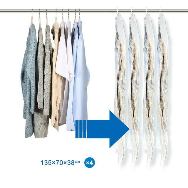 Vacuum Bags For Clothes Hanging Wardrobe Closet Organizer Space Saver Compressio Vacuum Bags For Clothes Hanging Wardrobe Closet Organizer Space Saver Compressio