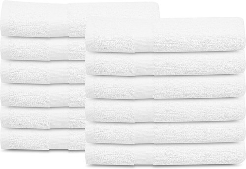 White Cotton Blend Bath Towels 20x40 Soft Durable for Hotel Gym Spa Salon School - Picture 20 of 45