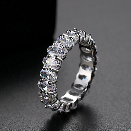 Women Copper Inlaid Colorful Zircon Ring Simple Fashion Gold-plated Jewelry Gift - Picture 10 of 14