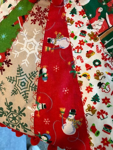 Childrens' Christmas Tree Skirt Dresden Plate Patchwork 19" Embroidery NEW - Picture 2 of 6