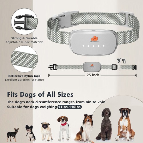 White Intelligent Automatic Anti bark Dog Shock Collar For Small Medium Large - Picture 9 of 10
