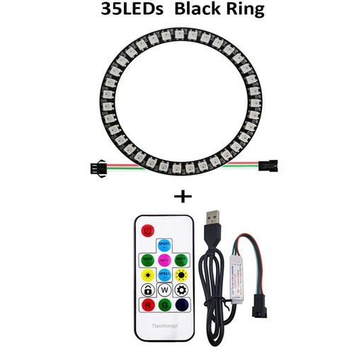 WS2812B 8/16/24/35/45 Leds RGB Pixel Ring Modules USB 14key RF Controller Kit - Picture 28 of 30