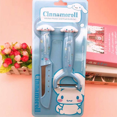 US-Verkäufer Kuromi Hello Kitty Cinnamoroll Melodie Messer und Schäler Set - Bild 6 von 10