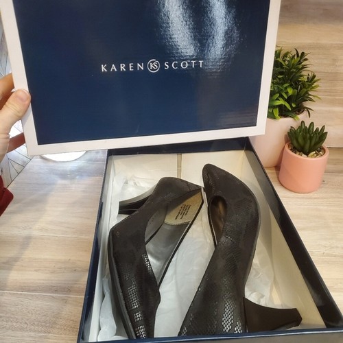 Karen Scott Meaggan Pumps Size 7.5 Women’s Shoes Heels Black Snake Pattern * - Picture 12 of 12