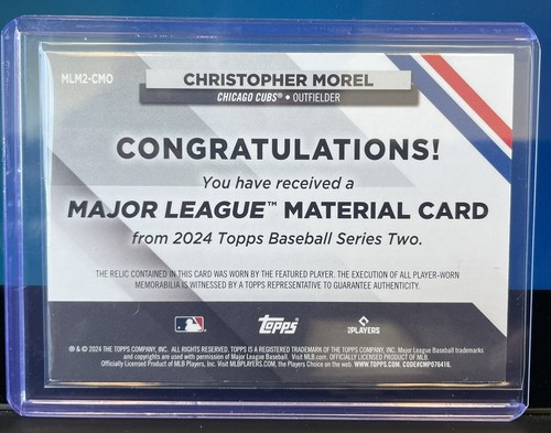 2024 Topps Serie 2 Christopher Morel Major League Material/199 SP Negro - Imagen 2 de 2