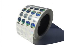 Tamper Evident Holographic Silver Bright Security Round Label Seal Sticker 0.75"