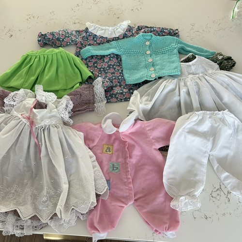 Lote Mixto Ropa Muñeca Vintage Vestidos Delantal Sin Marca y Más Hecho a Mano Grande