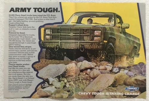 1983 Chevrolet Trucks Print Advertisement Army Tough TACOM Diesel Powered - 第 2/4 張圖片