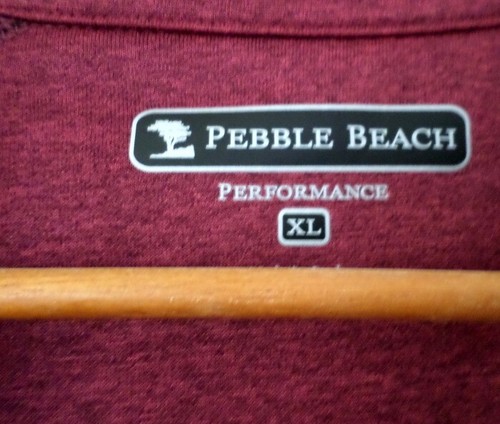Maglione top Pebble Beach Performance uomo 1/4 cerniera abbigliamento attivo taglia XL marrone - Foto 3 di 6