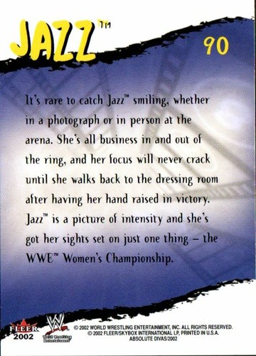 2002 Fleer WWE Absolute Divas Wrestling Card Girls on Film #90 Jazz - Bild 2 von 2