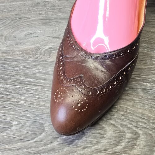 Zapatos de salón clásicos de cuero con punta de ala de 8,5 Ralph Lauren vintage para mujer dinero antiguo - Imagen 4 de 23