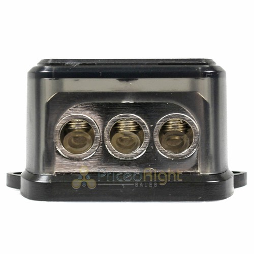 DS18 0 Gauge to 4 gauge 3 way Set Screw Ground Distribution Block AWG 2 Pack - Picture 3 of 8