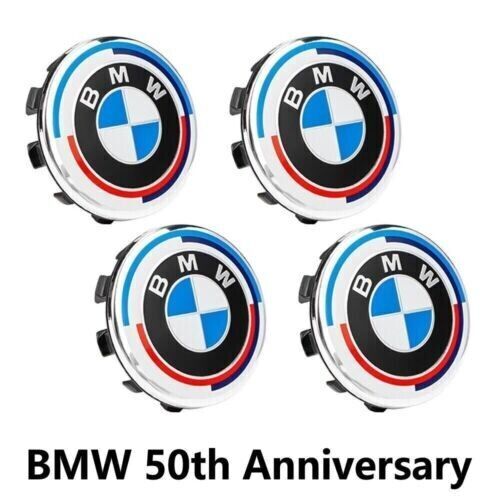 4X For BMW 50th Anniversary Wheel Center Hub Caps Logo Badge Emblem 68MM 56MM - Foto 1 di 17