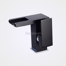 Bathroom Temperature Control Color Change LED Waterfall Basin Faucet Sink Taps
