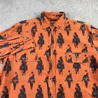 Barnfly Trading Shirt Mens Medium Orange Western Cowboy Horse Riding Aop