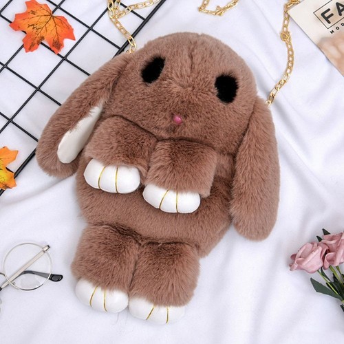 Plush Tote Bag Handbags Adjustable Crossbody Bag Shoulder Bag Rabbit Bag Chain - Picture 15 of 22