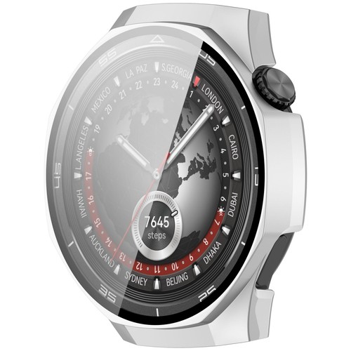 Etui + szkło do Huawei Watch GT 5 Pro 46mm Bizon Case Folia pancerna Srebrna - Zdjęcie 5 z 8