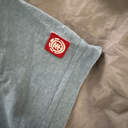 🔥 RARE Vintage Element Skateboards Blue Shirt Medium Collar Trim Back Logo - Picture 4 of 4