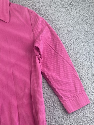 IC By CONNIE K Size Medium Stretch Hot Pink Wearable Art Blouse Shirt Top EXC - Picture 10 of 18