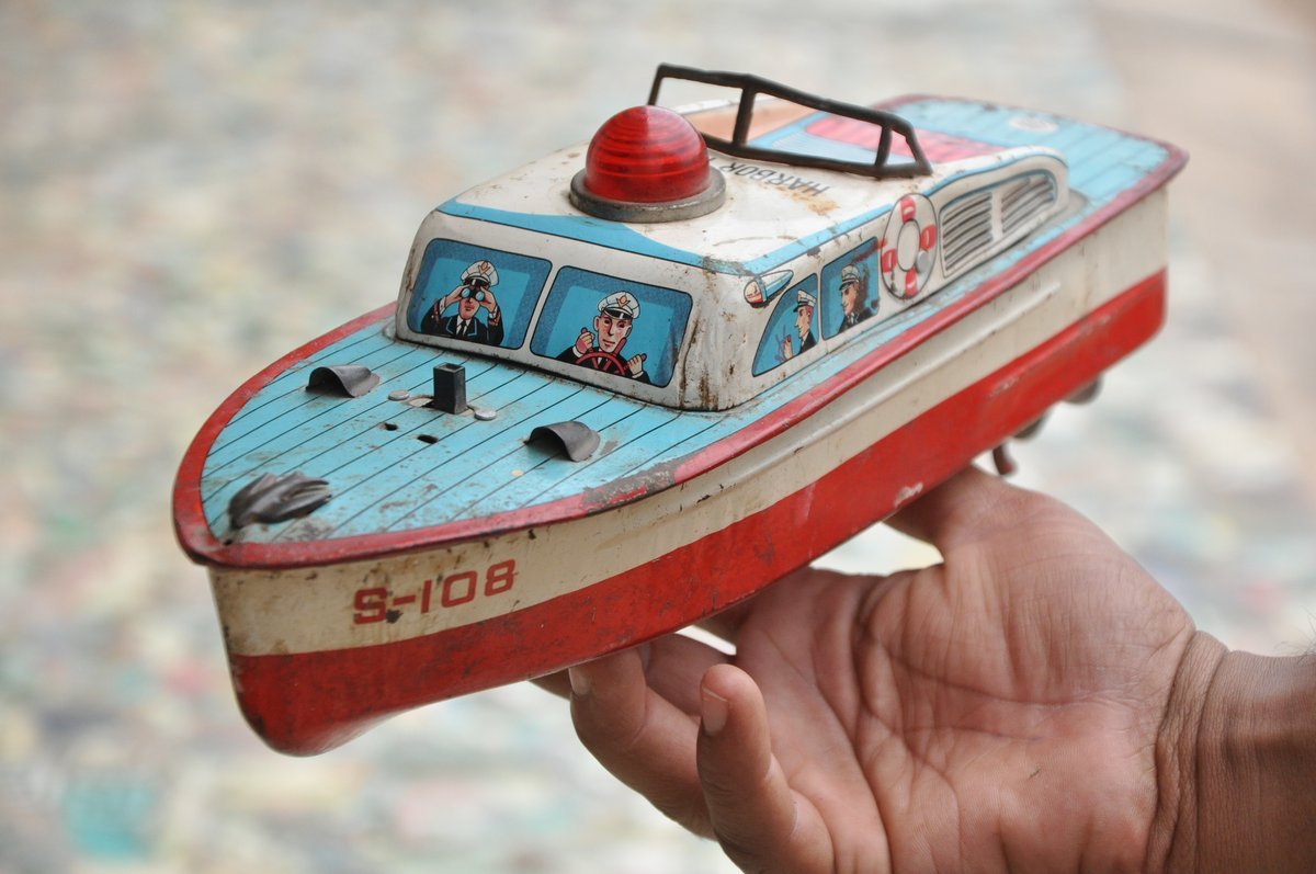 Vintage Battery MT Trademark Harbor Patrol S - 108 Litho Vintage Battery MT Trademark Harbor Patrol S - 108 Litho