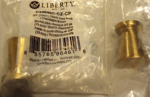 2 Pk Liberty P44646C-CZ-CP 3/4" Classic Cone Knob Champagne Bronze - Picture 3 of 3