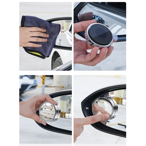 2PCS Car Trucks Blind Spot Mirrors 360° Wide Angle Auxiliary Reversing Mirror ×2 - Picture 4 of 11