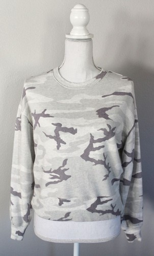 RAILS Ramona Camo Crewneck Sweatshirt Stone, Size XS - Picture 2 of 8