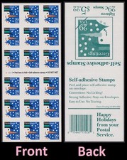 US 2803a Holiday Greetings Snowman 29c ATM booklet 18 V1111 MNH 1993