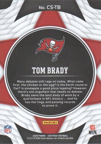 2020 Certified Football Certified Stars #CS-TB Tom Brady - Picture 2 of 2