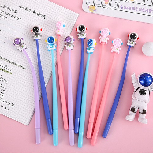 Cute Fun Astronaut Soft Silicone Gel Pens Cartoon Shake Black Signature Pen G1