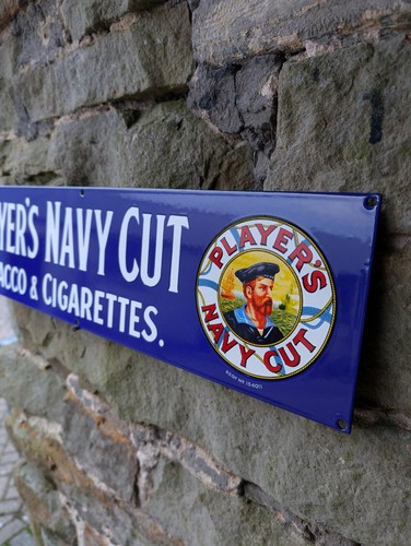 Players Enamel Sign Cigarette Sign Shop Sign Tobacco Sign Players Navy Cut Sign - Picture 2 of 12