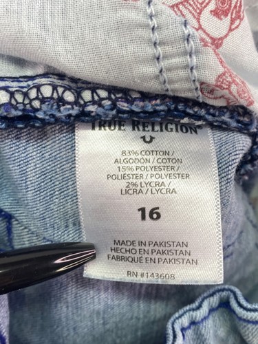 True Religion Youth Girls Size 16 Light Wash Geno Relaxed Slim Jeans - Picture 11 of 12