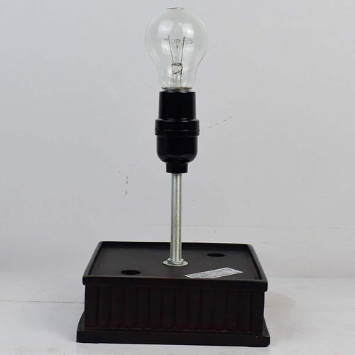 HomeRoots Table Lamps 24" Integrated LED W/Brown Glass Shade in Dark Brown - Picture 2 of 4