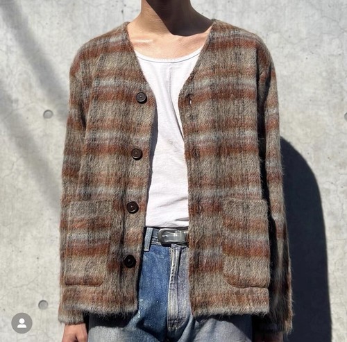 Mohair Streifen kariert Our Legacy V-Ausschnitt Wollmischung Cardigan Pullover Mantel Unisex - Bild 2 von 22
