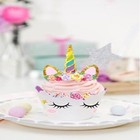 Unicorn Cupcake Wrappers Rainbow Horn  24 Pieces Toppers Baby Shower Birthday US